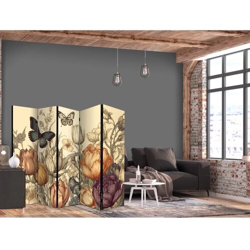  Paravan - Tulips in Cream - Illustration of Flowers and Butterflies on a Light Background 225x172 Cijene