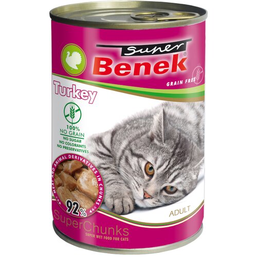  Ekonomično pakiranje Super Benek Chunks bez žitarica 20 x 415 g - Puretina u umaku Slike