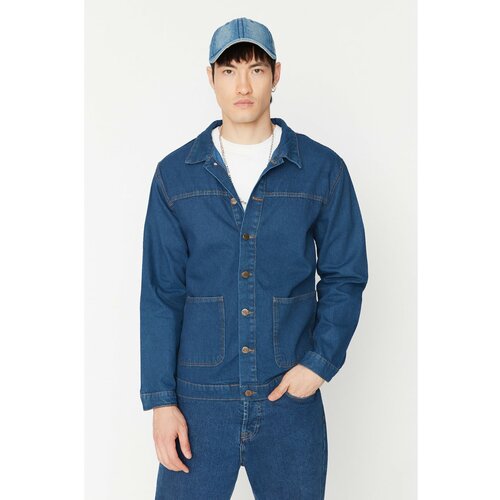 Trendyol Men's Blue Regular Fit Denim Jacket Cene