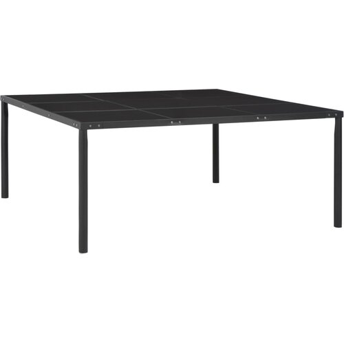 vidaXL vrtna miza črna 170x170x74,5 cm jeklo in steklo Cene