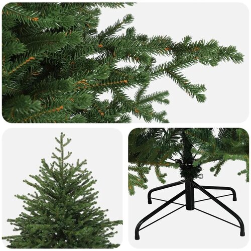 Umjetno božićno drvce s nogom 120 cm PVC i metal Zelena - 120 cm bez LED svjetala Slike