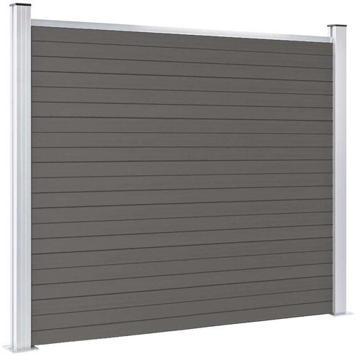 VidaXL panel za ogradu WPC 180 x 146 cm sivi Slike