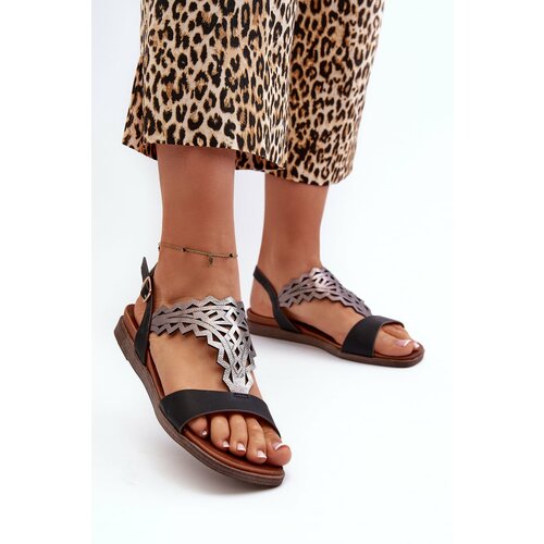 Kesi Sergio Leone Women's Flat Sandals Black Cene