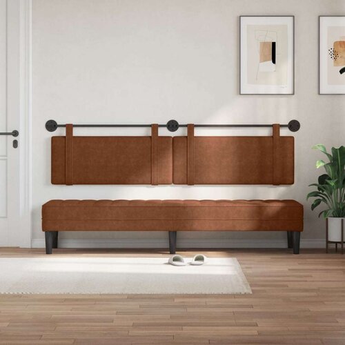  Držeće uzglavlje Zidne Smeđa 210 x 55 x 5 cm Antikni PU - Smeđa 200 cm bez LED Slike