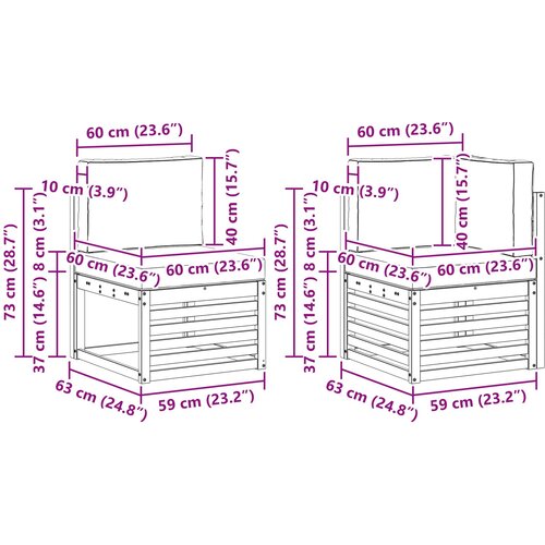  Set vanjskih sofa 6 pcs Bijela i krem 306 x 128,5 x 73 cm Slike