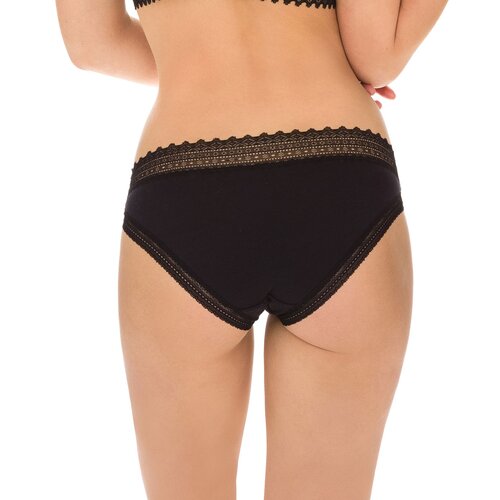 DIM SEXY FASHION SLIP 2x - Women's cotton panties with lace 2 piece - black - white Cene