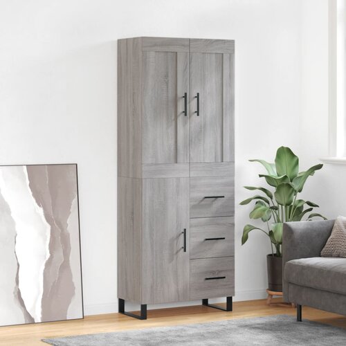vidaXL Visoka komoda siva sonome 69 5x34x180 cm od konstruiranog drva Cijene
