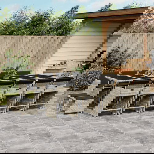 vidaXL 15-dijelni vrtni blagovaonski set s jastucima svijetlosivi Cene