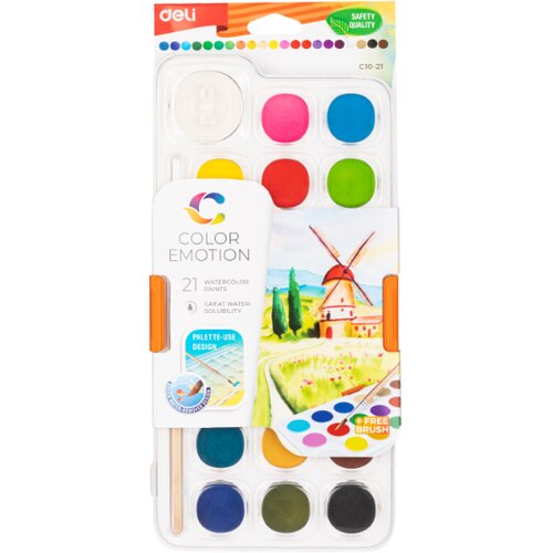 Deli Vodene boje Color emotion EC10-21, 21 boja Slike