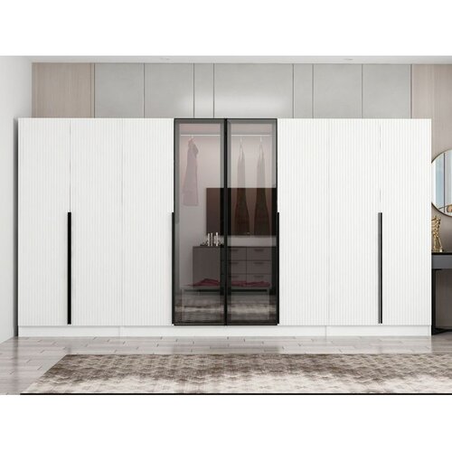 Hanah home ormar sa reflektujućim staklom Nisa 20608, 360 cm, beli Cene