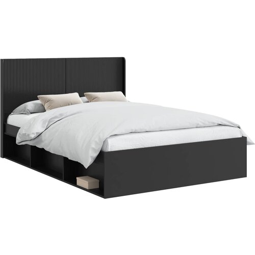  Okvir za krevet s pohranom i uzglavljem Crna 135 x 190 cm Slike