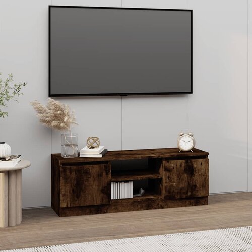 vidaXL TV omarica z vrati dimljen hrast 102x30x36 cm Cene
