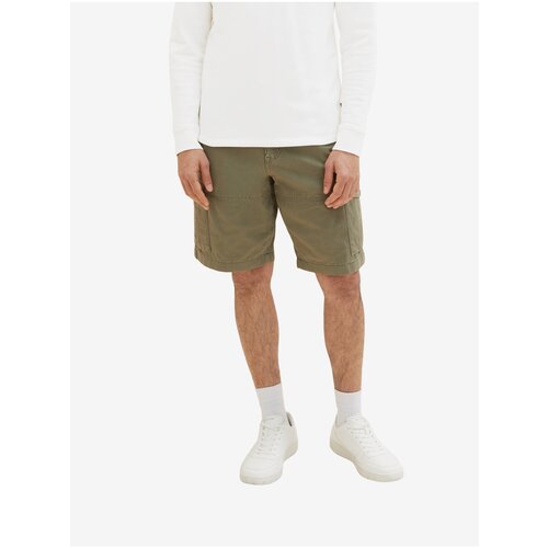 Tom Tailor Khaki Mens Shorts with Pockets - Men Slike