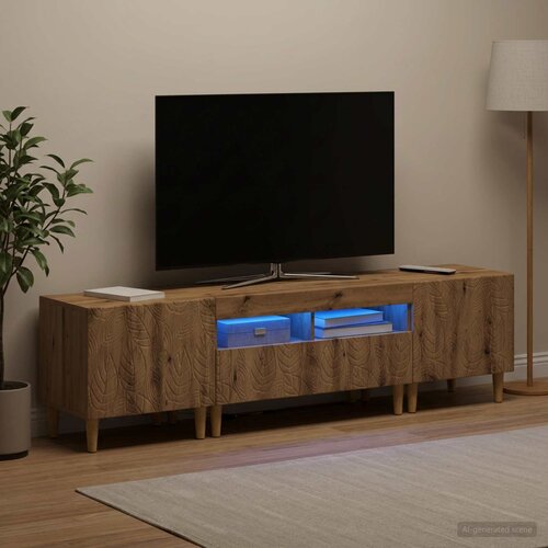  3-dijelni LED TV kabinet DELFT Hrast artisan Konstruirano drvo Cijene