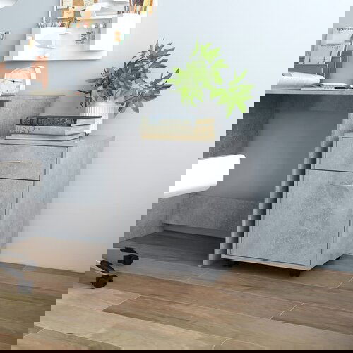 VidaXL Omarica na kolesih betonsko siva 45x38x54 cm iverna plo&amp;scaron;ča Slike