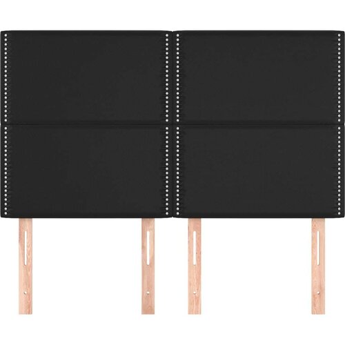  Uzglavlja 4 kom crni 72 x 5 x 78/88 cm od umjetne kože Slike