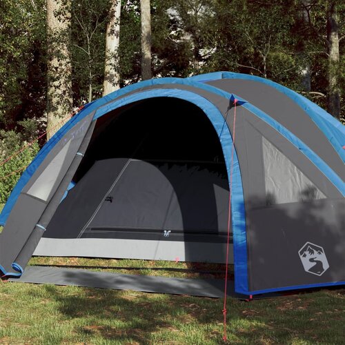 vidaXL Šotor za kampiranje za 4 osebe moder 300x250x132 cm 185T taft Cene