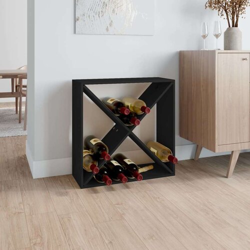  Stojalo za vino Črna 62x25x62 cm trdna borovina, (20766735) Cene