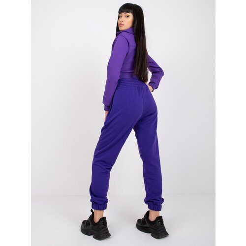 RUE PARIS Sweatpants-RV-DR-7460.11-dark purple Cene