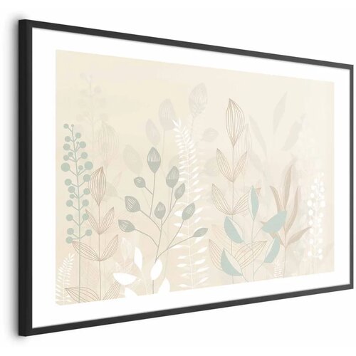  Plakat - Pastel-Beige Meadow 30x21 Crni okvir s margom Cijene