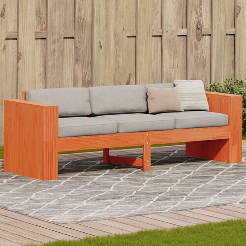 VidaXL Vrtni kavč trosed vo&amp;scaron;čeno rjav 189x60x62 cm trdna borovina Slike