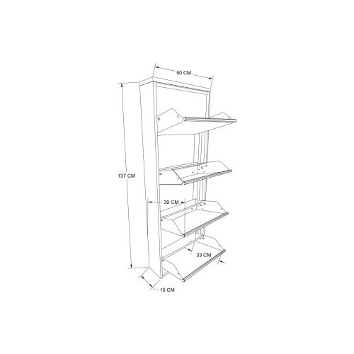 Hanah home ormar za cipele marino 4 anthracite Slike