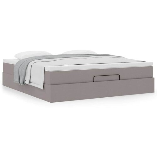 vidaXL Otomanski krevet s madracem smeđesivi 180x200 cm od tkanine Cene