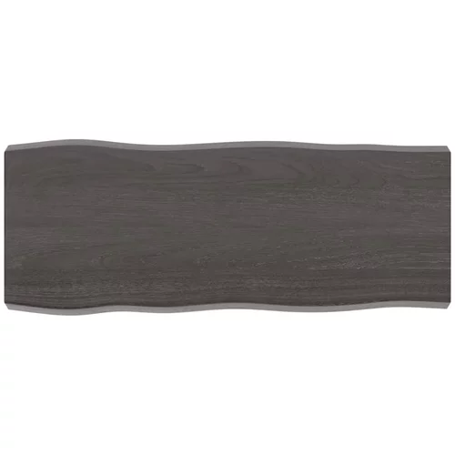 vidaXL Mizna plošča temno siva 100x40x6 cm obdelana trdna hrastovina