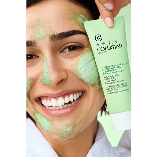 Collistar Attivi Puri Salicylic Acid + Zinc Clay Mask maska iz ilovice s hialuronsko kislino 75 ml Slike