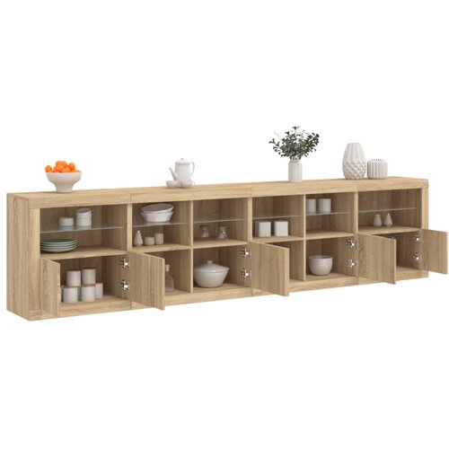  Komoda s LED svjetlima boja hrasta sonome 283x37x67 cm Cijene