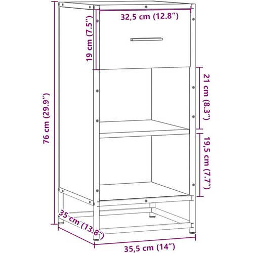 VidaXL Komoda crna 35,5 x 35 x 76 cm konstruirano drvo i metal Slike