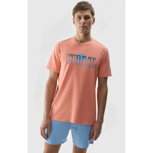 4f Men's T-shirt with print - orange