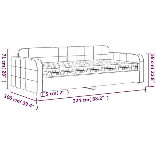 vidaXL Dnevni krevet s madracem crni 90 x 200 cm baršunasti Cene