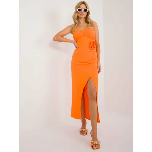 Fashion Hunters Orange cocktail dress with ruffles
