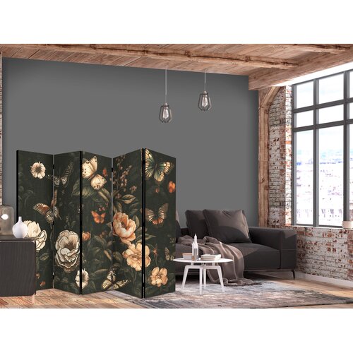  Paravan - Mysterious Garden - Butterflies Flying Over Flowers - Rustic Evening Cijene