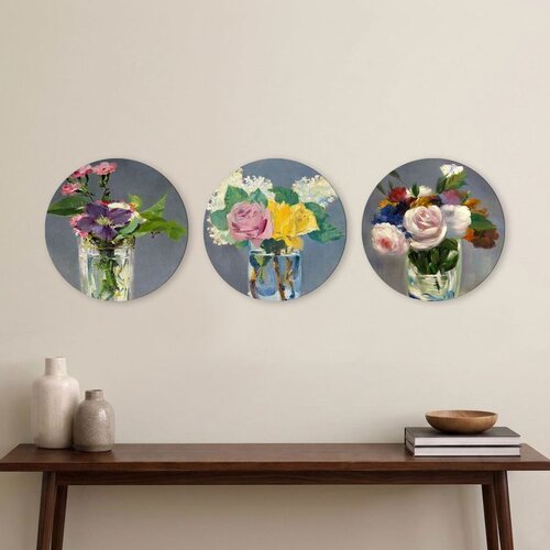 WALLXPERT 3YMDF11909 Multicolor Decorative MDF Painting (3 Pieces) Cene