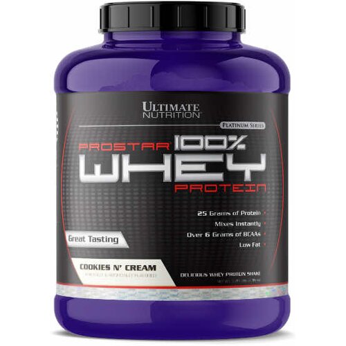 Ultimate Nutrition Whey Protein 100% Prostar, Keks i krem, 2.39kg Cene