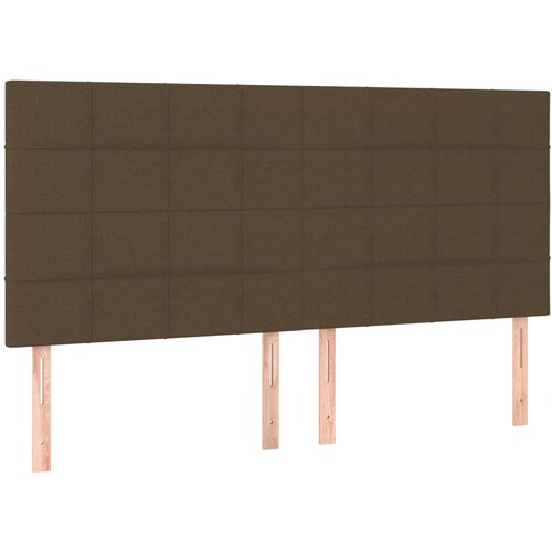 Maison Chic Posteljno vzglavje - Vzglavna omarica 4 kosa temno rjav 90x5x78/88 cm blago, (22077051) Slike