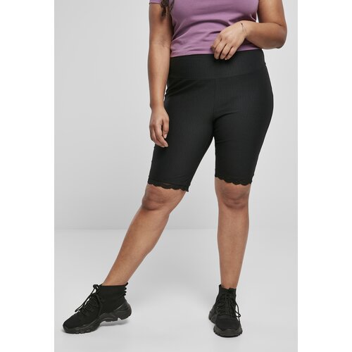 Urban Classics Women&amp;#039;s high-waisted cycling shorts with lace trim black Slike