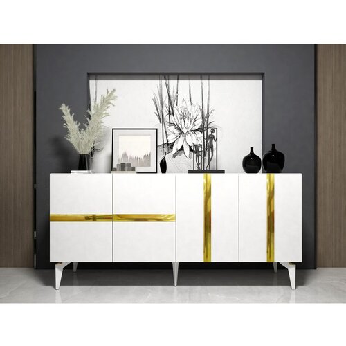 Hanah home vania - white, gold whitegold console Cene