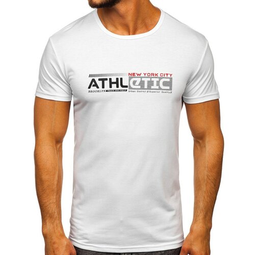 DStreet Pánské tričko s potiskem Athletic SS10951 - bílá, Slike