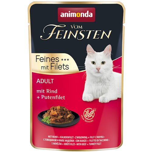 Animonda Vom Feinsten Adult 18 x 85 g - Govedina &amp;amp; puranji file Slike