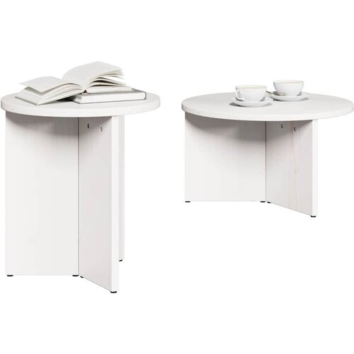  Kava Stol 2 pcs Bijelo Čvrsto borovo drvo Slike