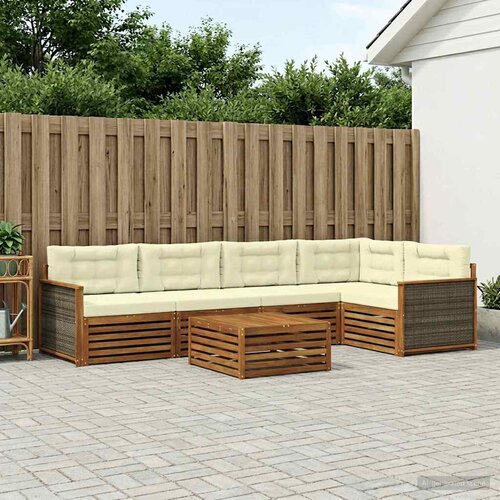  Set vanjskih sofa 6 kom. Prirodna i krem Cijene