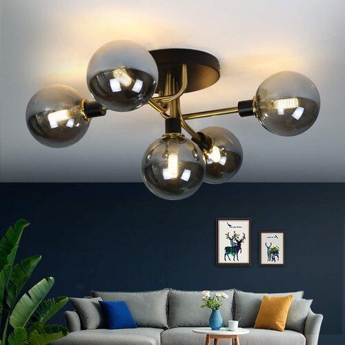 Nettlife Stropna svetilka za dnevno sobo s steklenimi kroglicami, 5 sijalk G9 (brez žarnice), (22111131) Cene