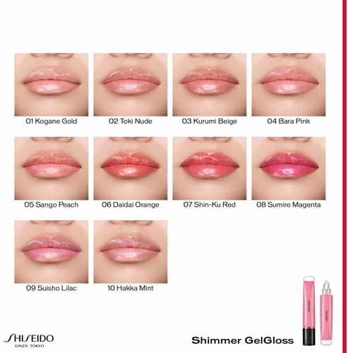 Shiseido Shimmer GelGloss bleščeči sijaj za ustnice z vlažilnim učinkom odtenek 02 Toki Nude 9 ml