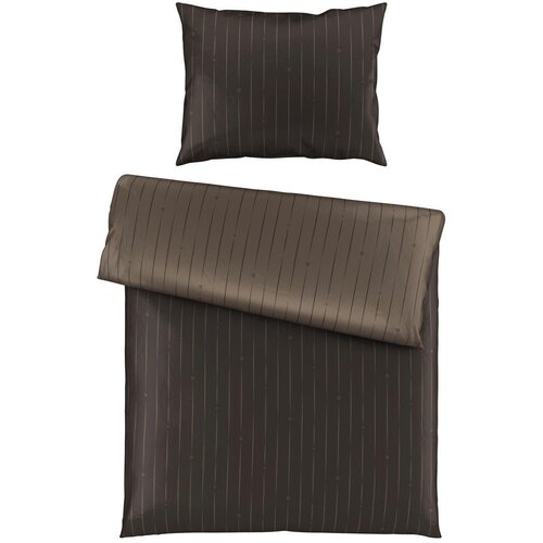 Dieter Knoll OBOJESTRANSKA POSTELJNINA STRIPES DK 140/200 cm saten rjava Slike