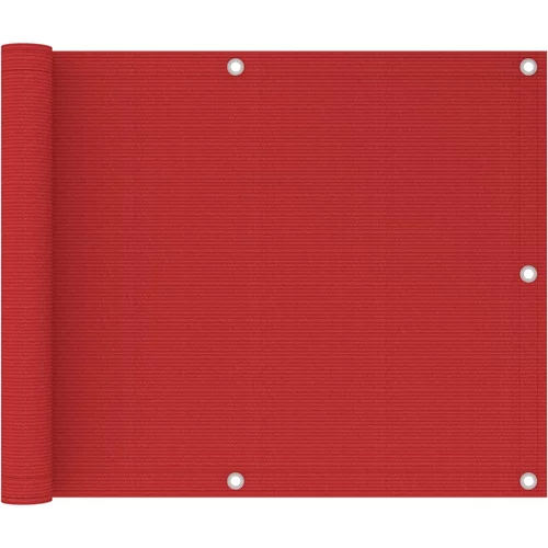 vidaXL Balkonsko platno rdeče 75x300 cm HDPE, (20609628)