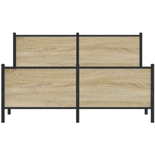 VidaXL Metalni okvir kreveta bez madraca boja hrasta sonome 150x200 cm Slike
