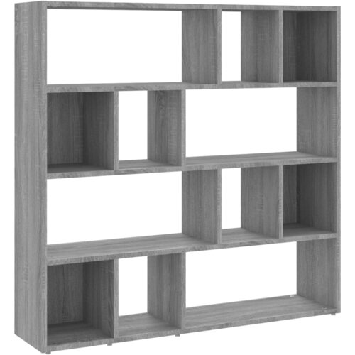  za knjige / pregrada siva boja hrasta 105 x 24 x 102 cm Slike